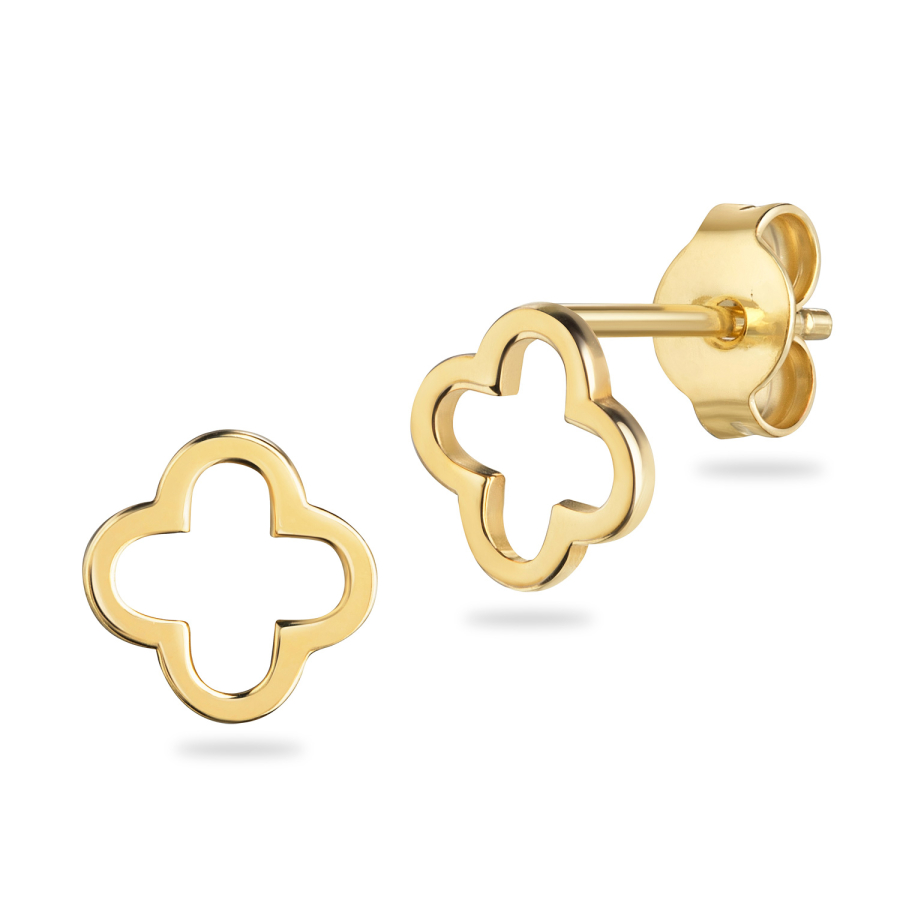 Ohrstecker Kleeblatt Silber 925/000 vergoldet