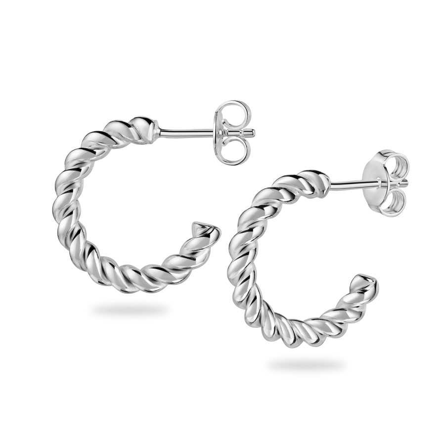 Ohrstecker Creolen twisted 18mm Silber 925/000