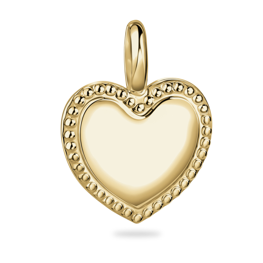 Anhänger Gravurplatte Herz Silber 925/000 vergoldet