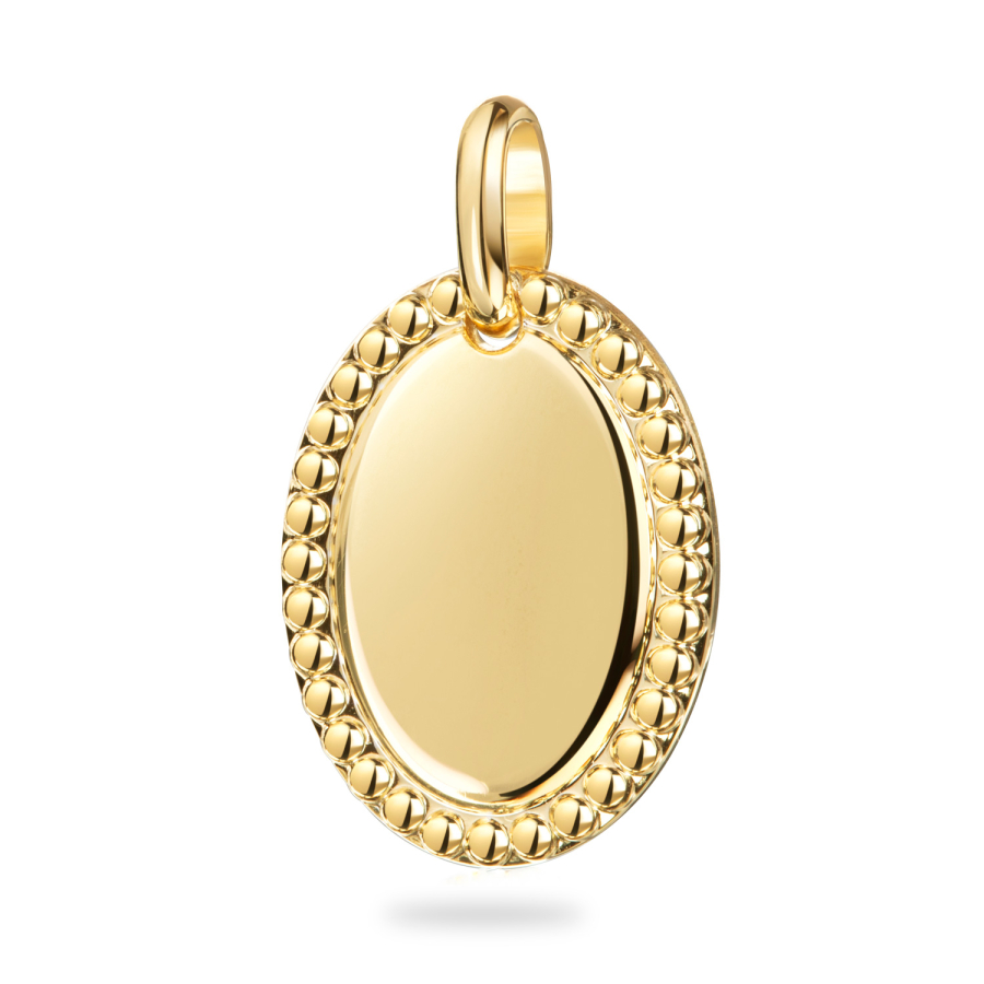 Anhänger Gravurplatte Oval Silber 925/000 vergoldet