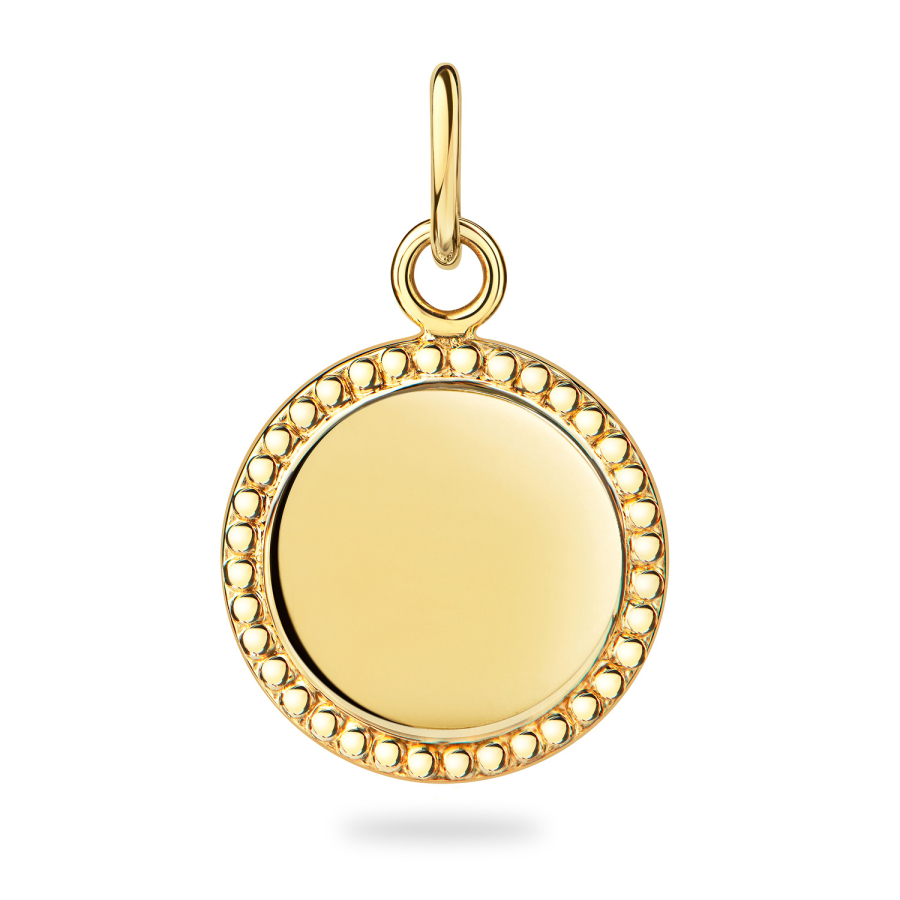 Anhänger Gravurplatte Rund Silber 925/000 vergoldet