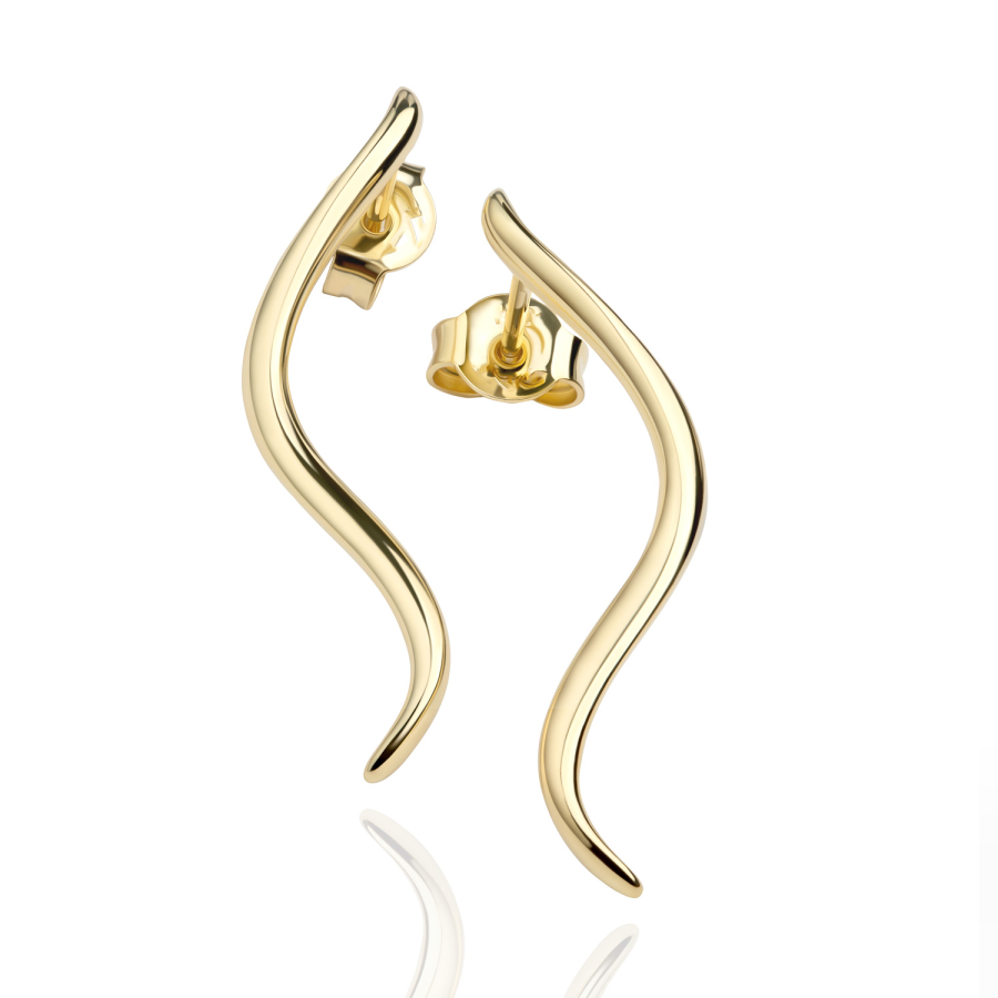 Ohrstecker 30 x 2mm Silber 925/000 vergoldet