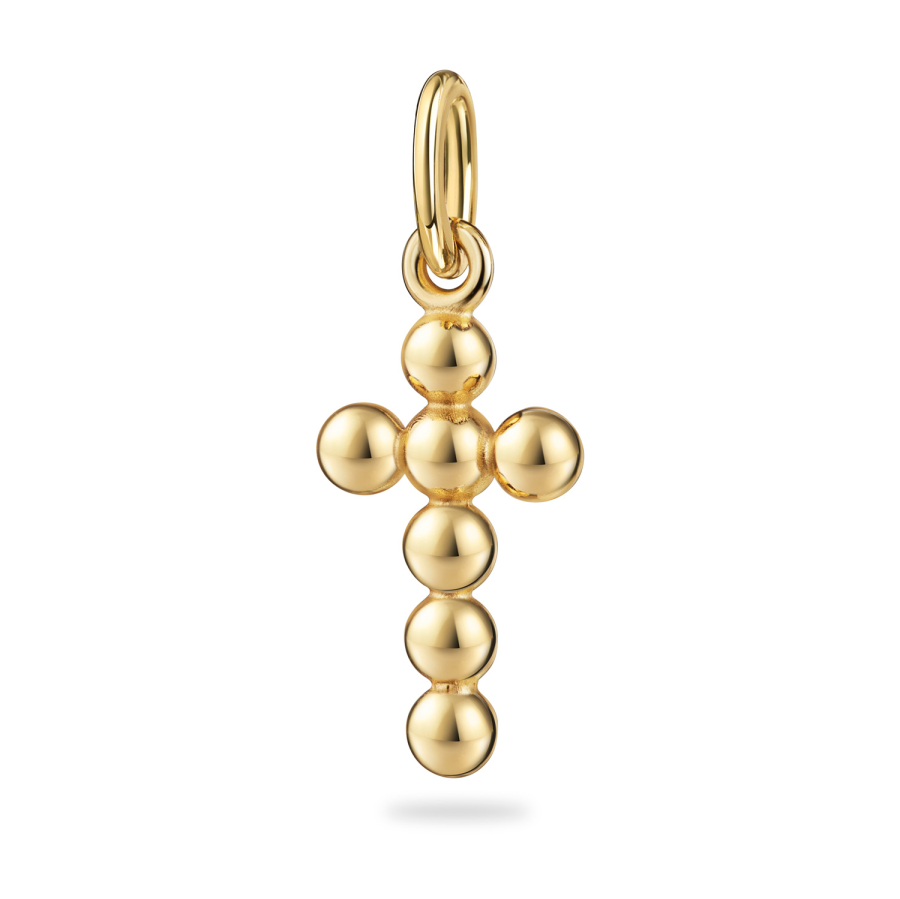Anhänger Kreuz aus Kugeln Silber 925/000 vergoldet