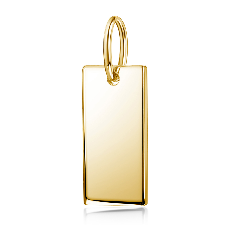 Gravuranhänger Rechteck 17x8mm Silber 925/000 vergoldet