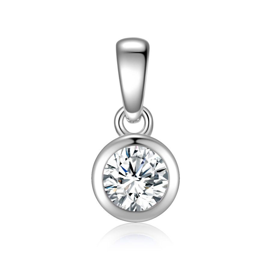 Anhänger Zirkonia Ø 5mm Silber 925/000 rhodiniert