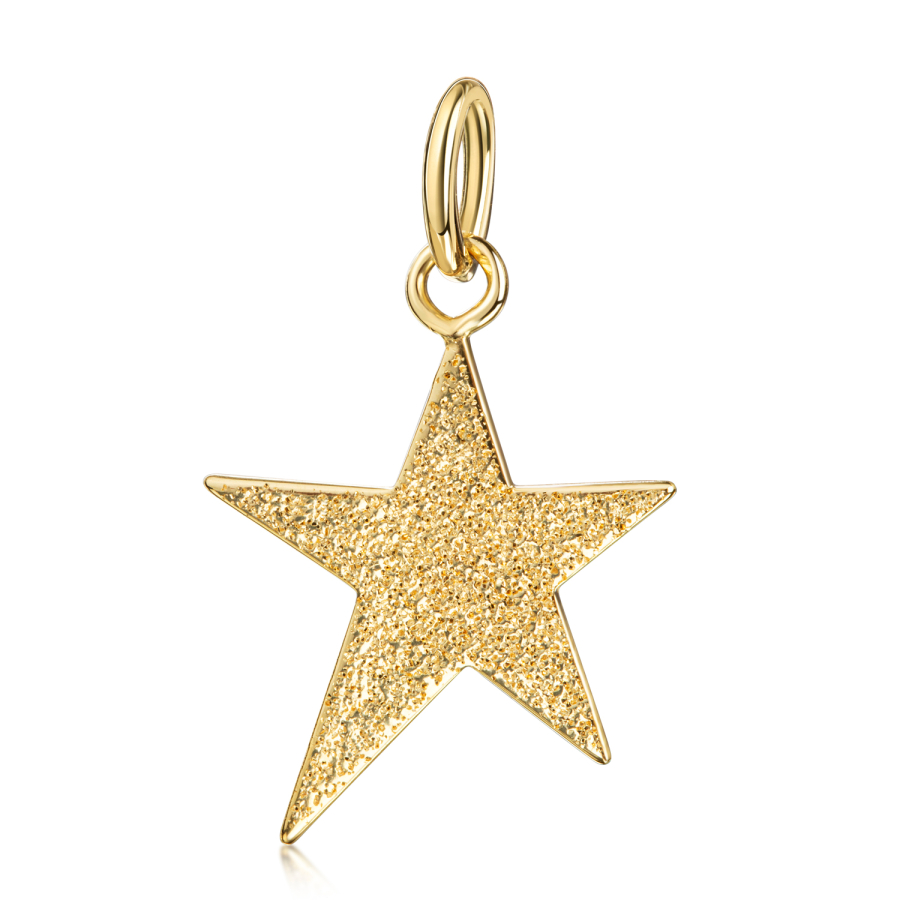 Anhänger Polarstern mit Diamant Glitzer Silber 925/000 10 Milliemes vergoldet