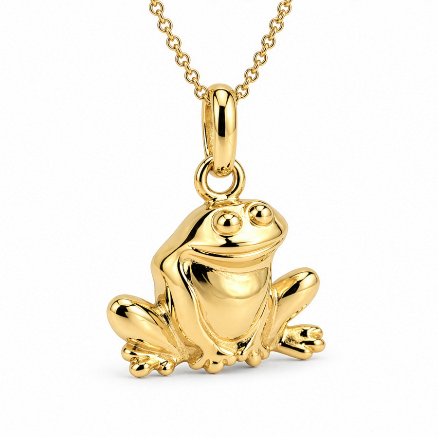 Anhänger Frosch 12mm Silber 925/000 vergoldet