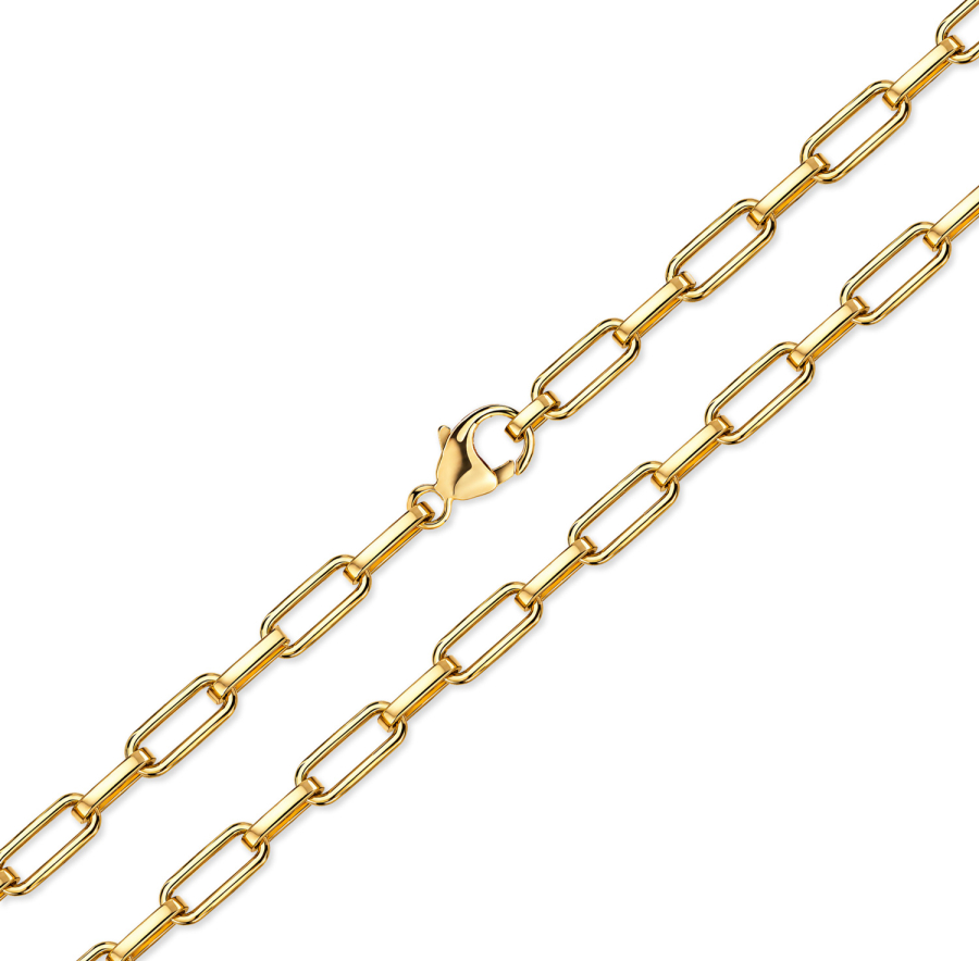 Paperclip-Armband 2,5mm breit Silber 925/000 vergoldet