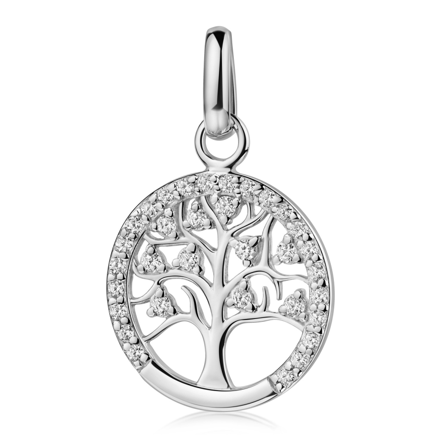 Anhänger Lebensbaum 33 Zirkonia Silber 925/000 rhodiniert