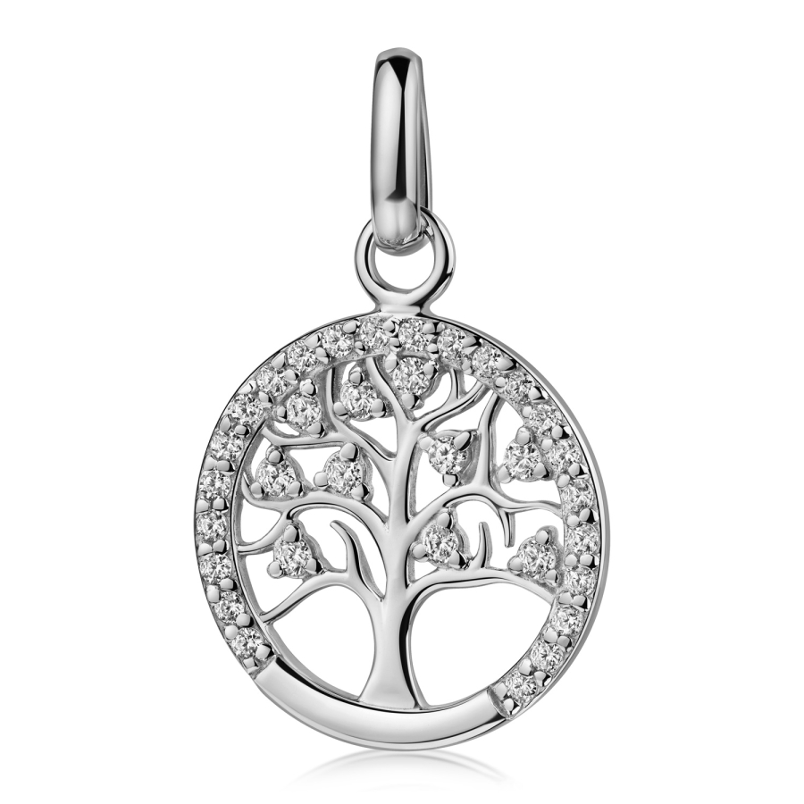Anhänger Lebensbaum 33 Zirkonia Silber 925/000 rhodiniert