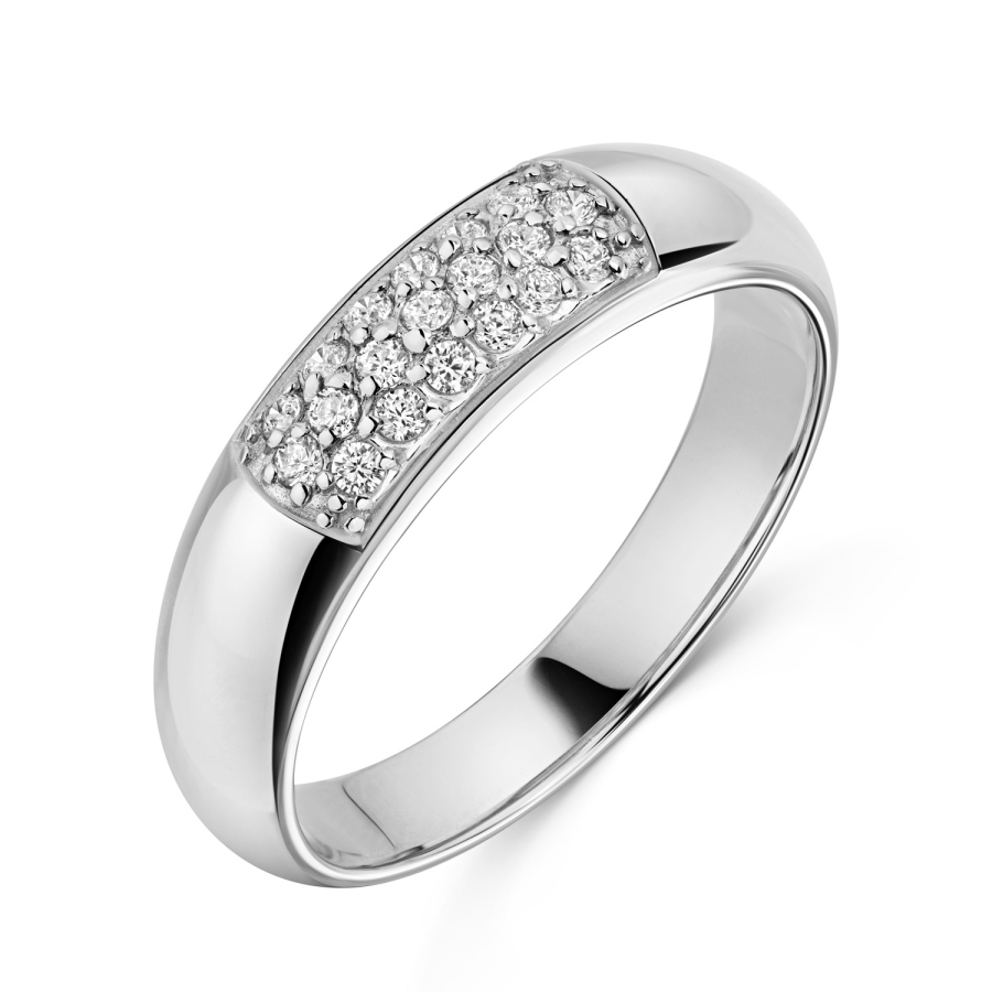 Ring 19 Zirkonia Silber 925/000 rhodiniert