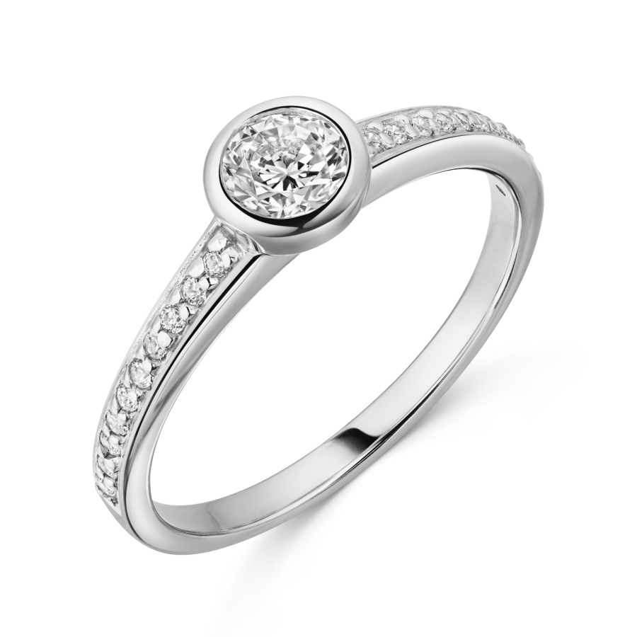 Ring 21 Zirkonia Silber 925/000 rhodiniert