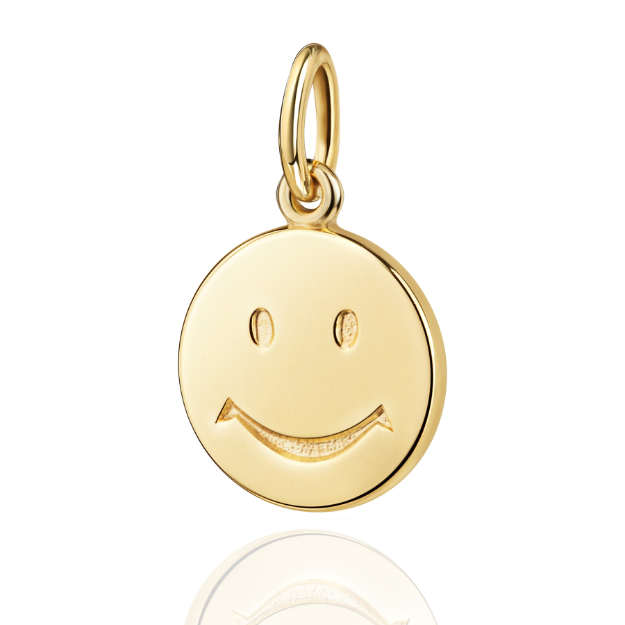 Anhänger Smile-Gesicht Ø 9,5mm Silber 925/000 vergoldet