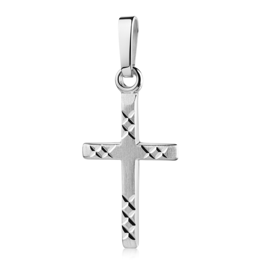 Anhänger Kreuz matt/diamatiert Silber 925/000