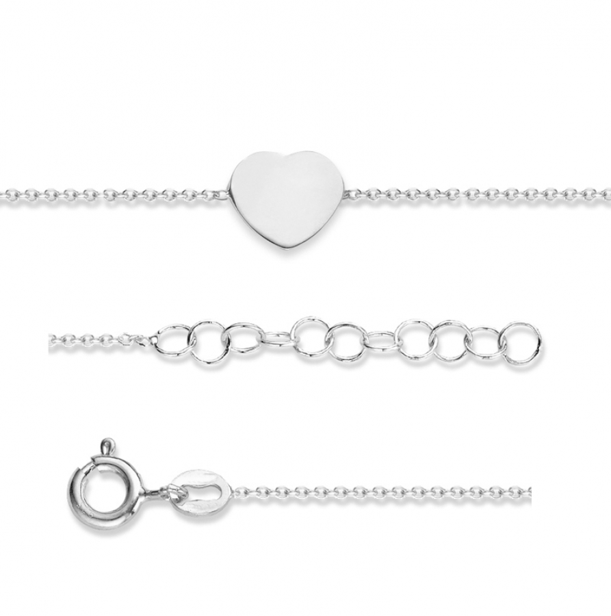 Armband Herz Echt Silber 925/000