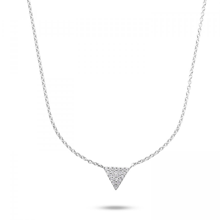 Collier Dreieck 21 Zirkonia 925/000 rhodiniert