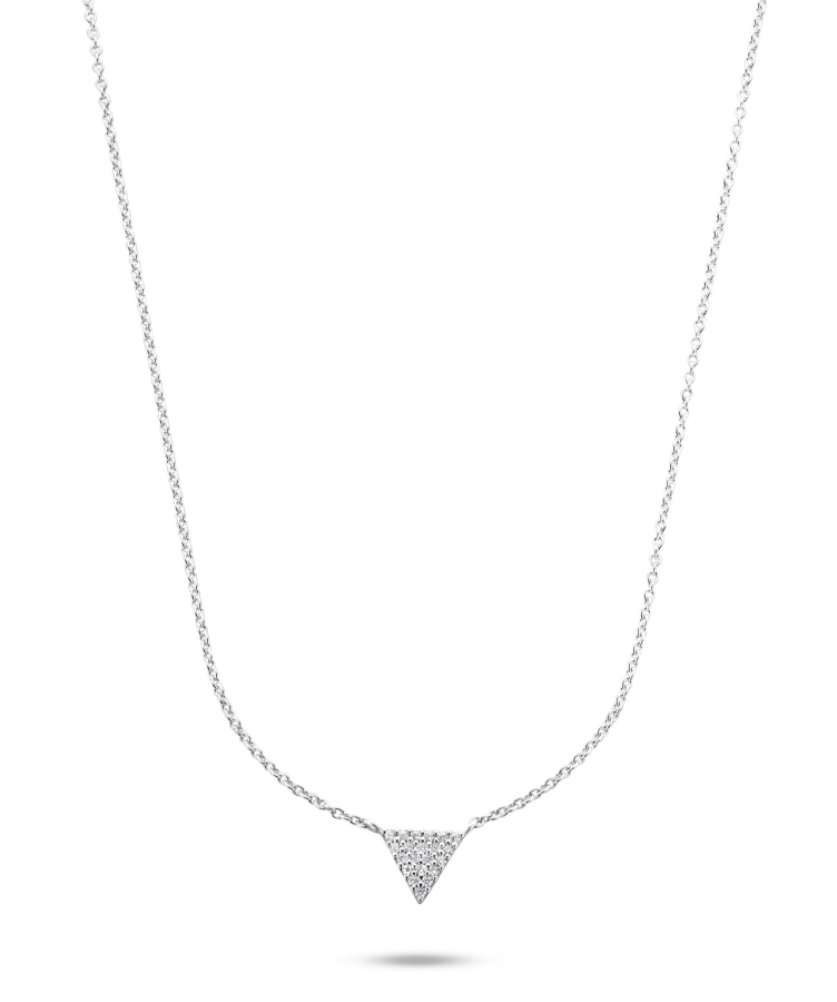 Collier Dreieck 21 Zirkonia 925/000 rhodiniert