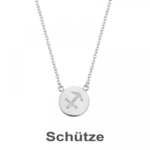 Collier Sternzeichen mit Zirkonia 38+5cm Silber 925/000