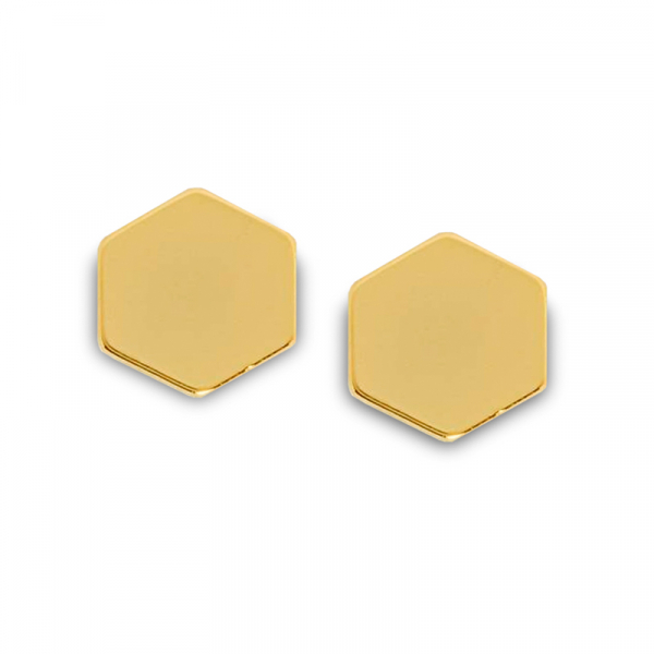 Ohrstecker Hexagon Gold 585/000