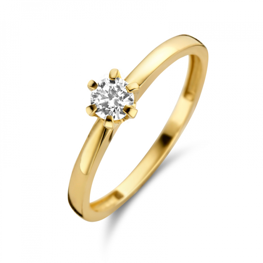 Damenring mit Zirkonia 4mm Gold 585/000