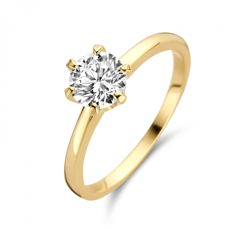 Damenring mit Zirkonia 6mm Gold 585/000