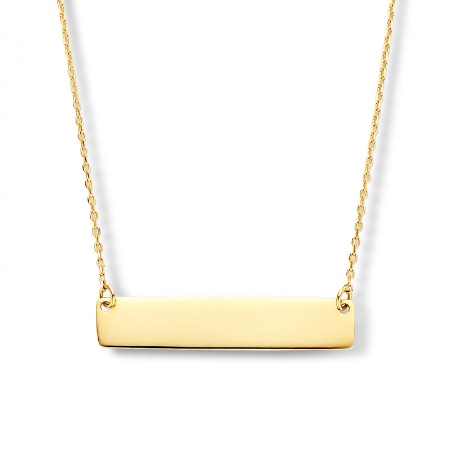 Collier mit Gravurplatte 25 x 5,2mm Gold 585/000