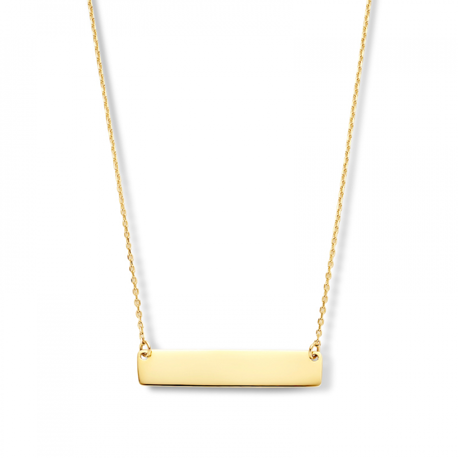 Collier mit Gravurplatte 25 x 5,2mm Gold 585/000