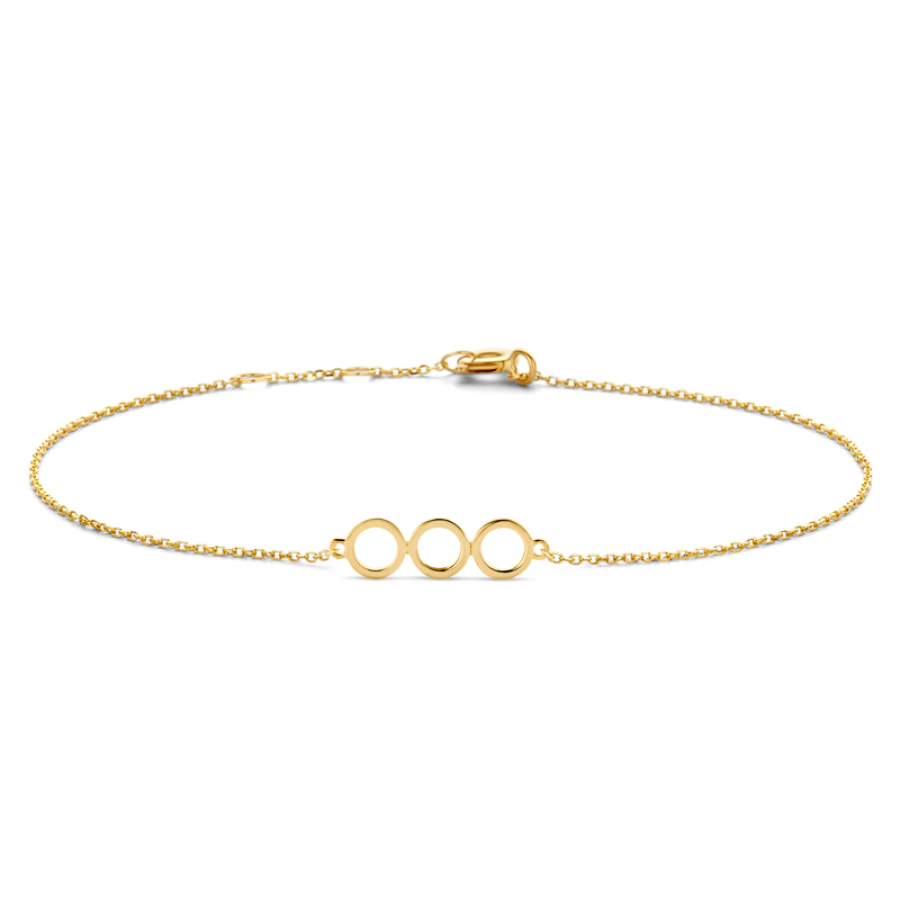 Armband mit Zwischenteil 3 Kreise Gold 585/000