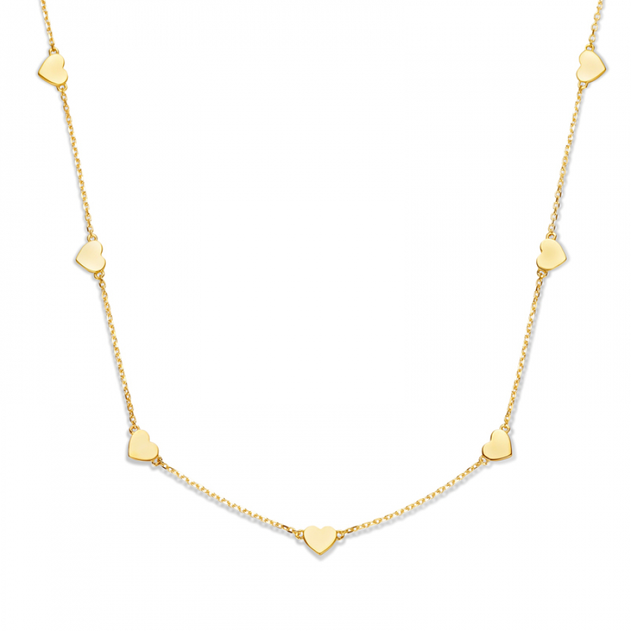 Collier mit 7 Herzen Gold 585/000