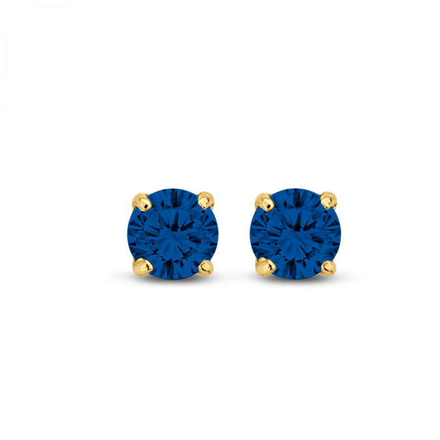 Ohrstecker Zirkonia blau 4 mm Gold 585/000