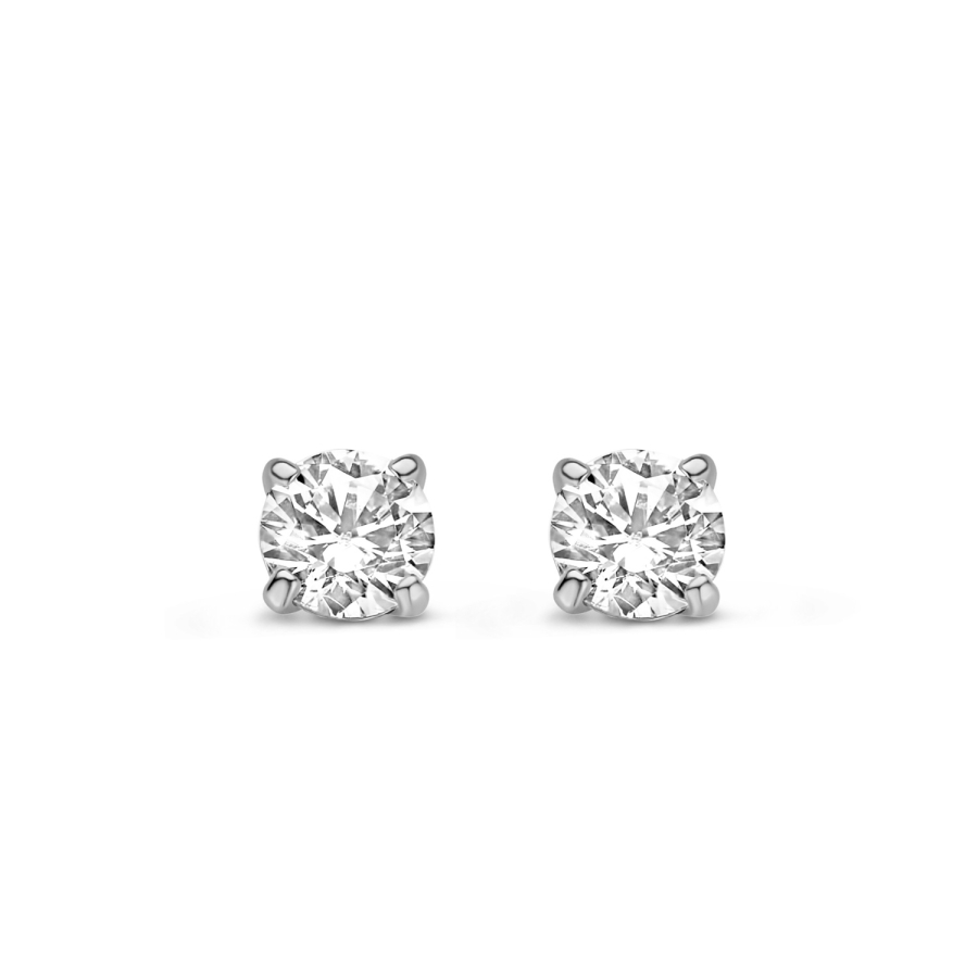 Ohrstecker mit Zirkonia 4mm Weißgold 585/000