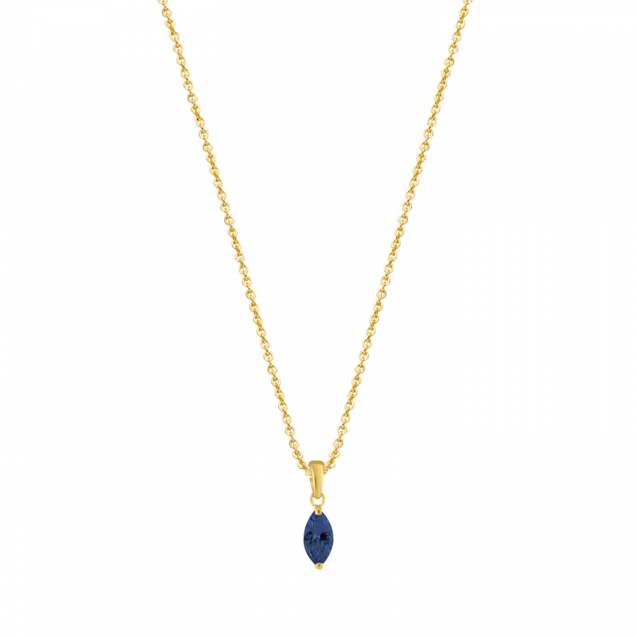 Collier Anhänger Zirkonia blau Gold 585/000