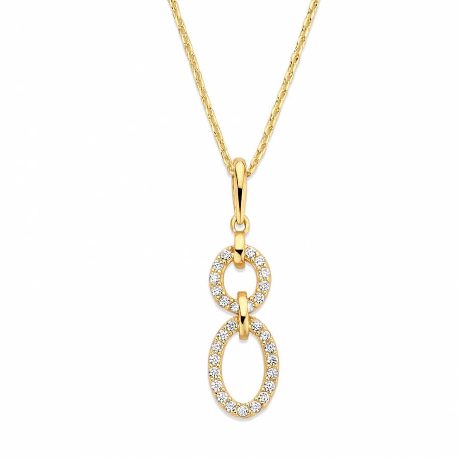 Collier mit Anhänger 31 Zirkonia Gold 585/000