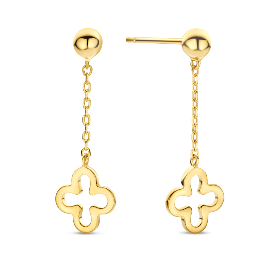 Ohrstecker Kreuz mit Kette Gold 585/000