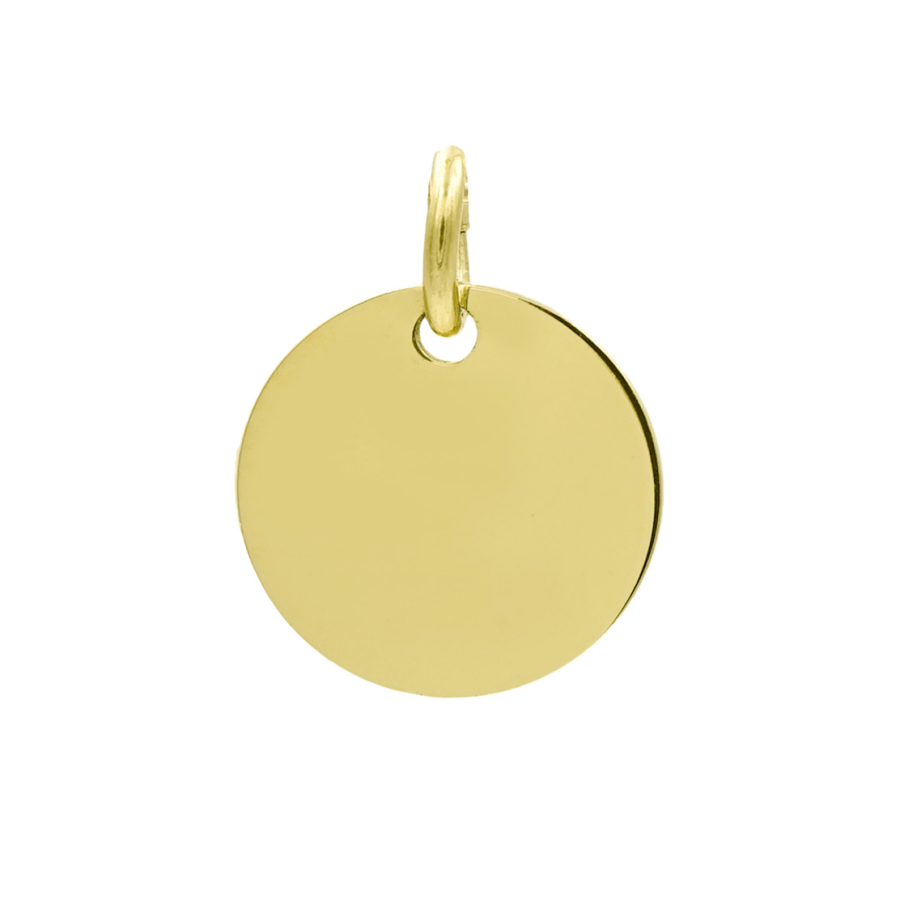 Anhänger Gravurplatte rund Ø 16mm Gold 585/000