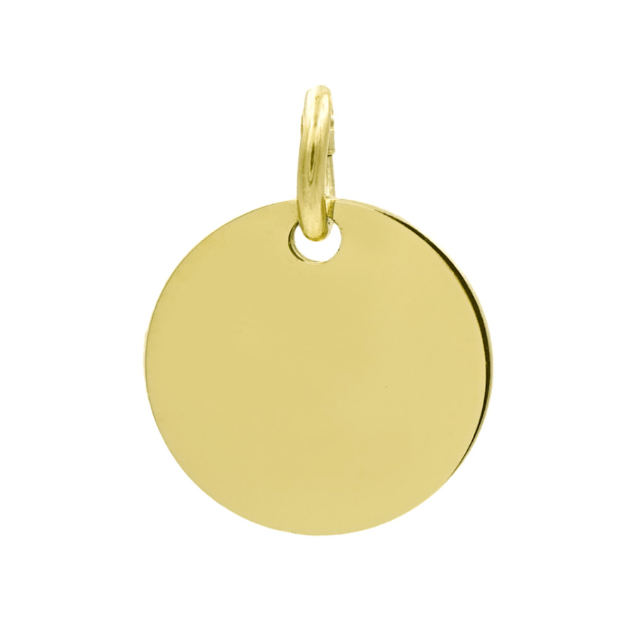 Anhänger Gravurplatte rund Ø 18mm Gold 585/000