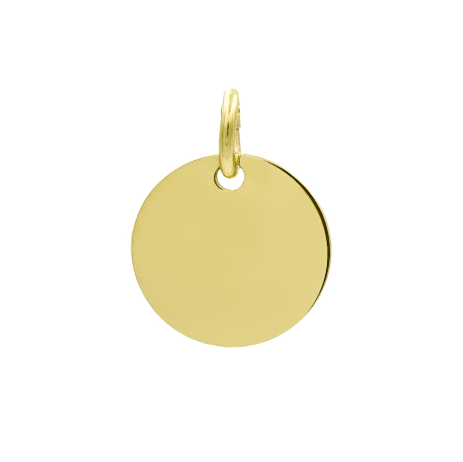 Anhänger Gravurplatte rund Ø 14mm Gold 585/000