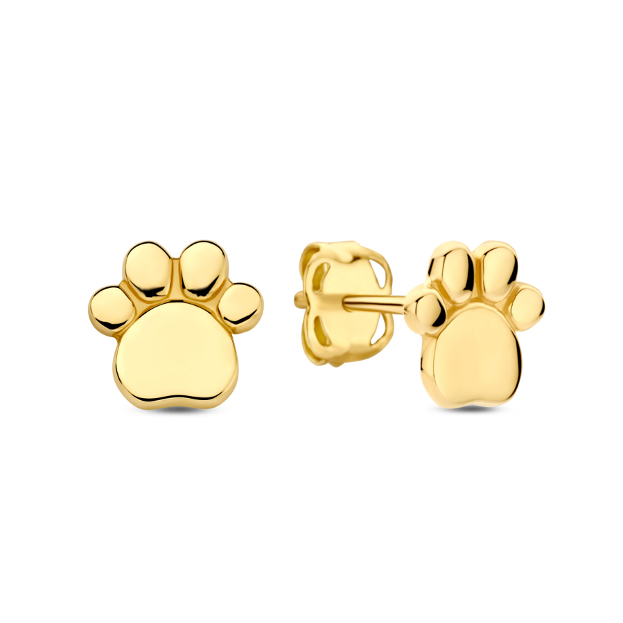 Ohrstecker Hundepfote Gold 585/000