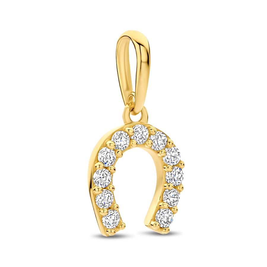 Anhänger Hufeisen 11 Zirkonia Gold 585/000