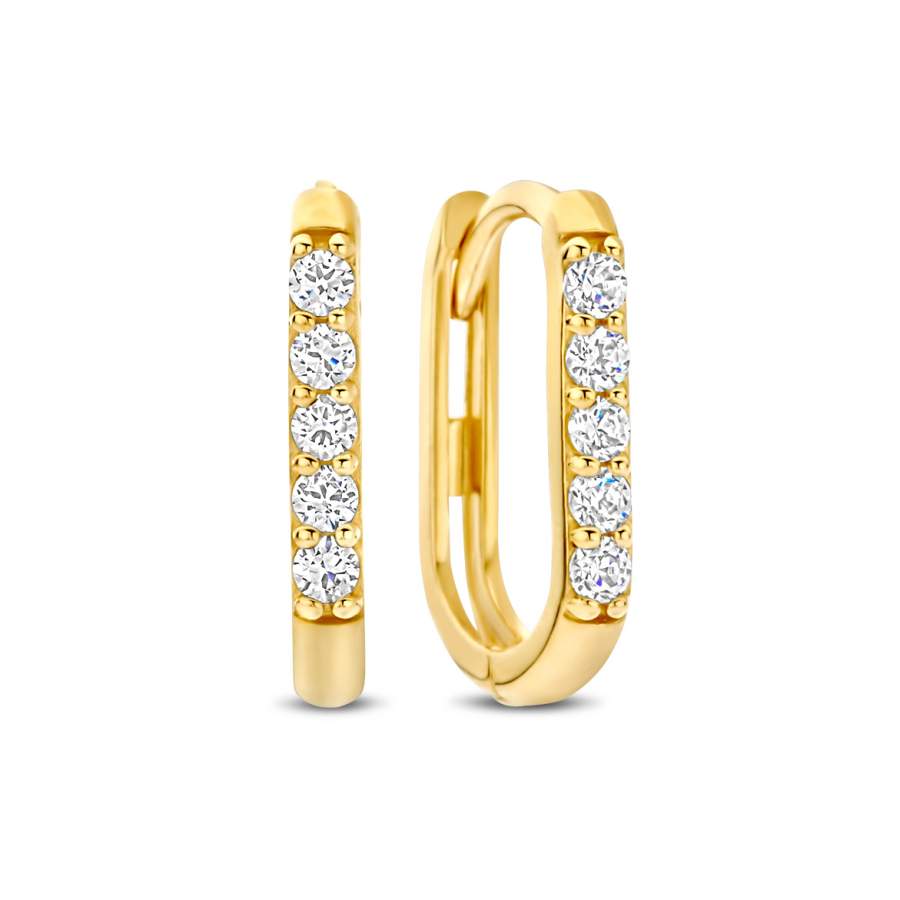 Klappcreolen 10 Zirkonia Gold 585/000