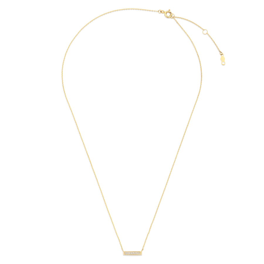 Collier 43/41/38 cm Barren mit Zirkonia Gold 585/000