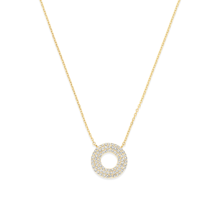 Collier 43/41/38 cm Donut mit Zirkonia  Gold 585/000
