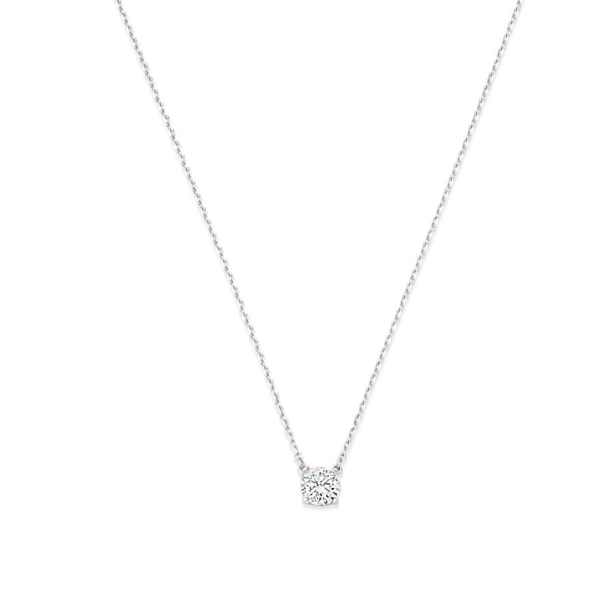 Collier 43/41/38 cm mit Zirkonia 4mm Weiß-Gold 585/000