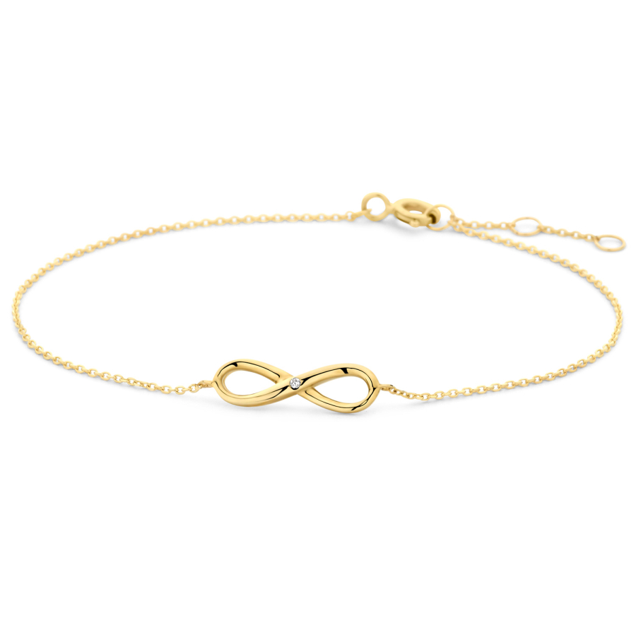 Armband 18/17/16 cm Infinity mit Zirkonia Gold 585/000