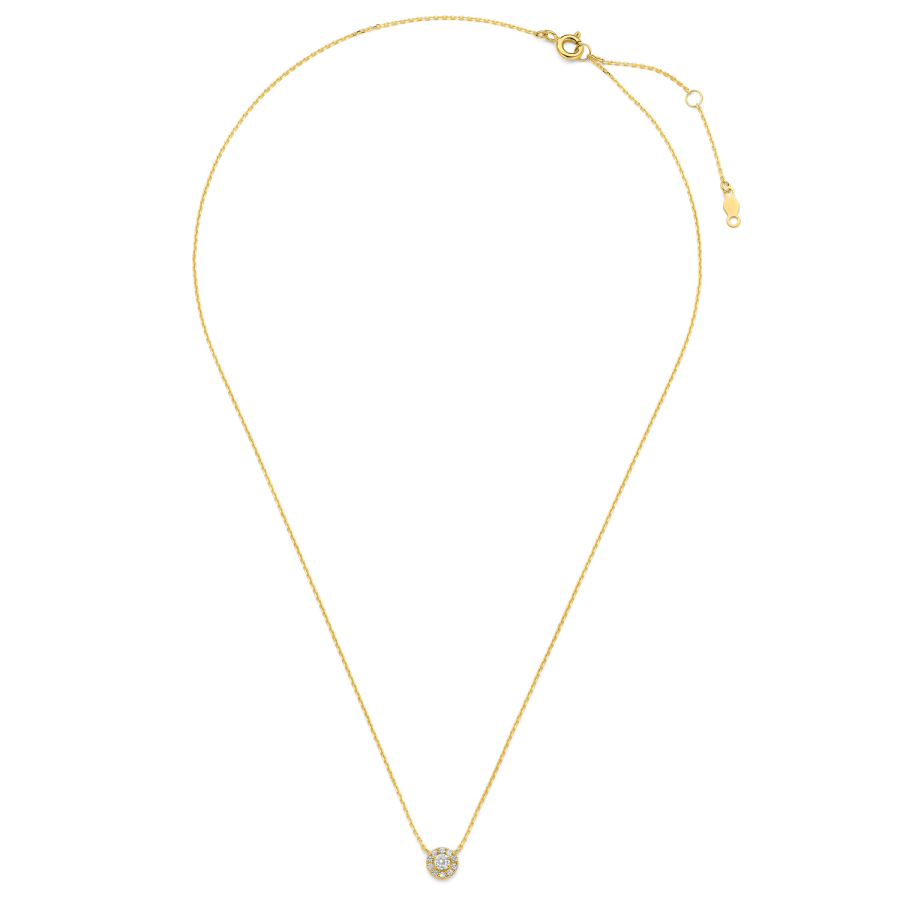 Collier 43/41/38 cm mit Zirkonia Gold 585/000