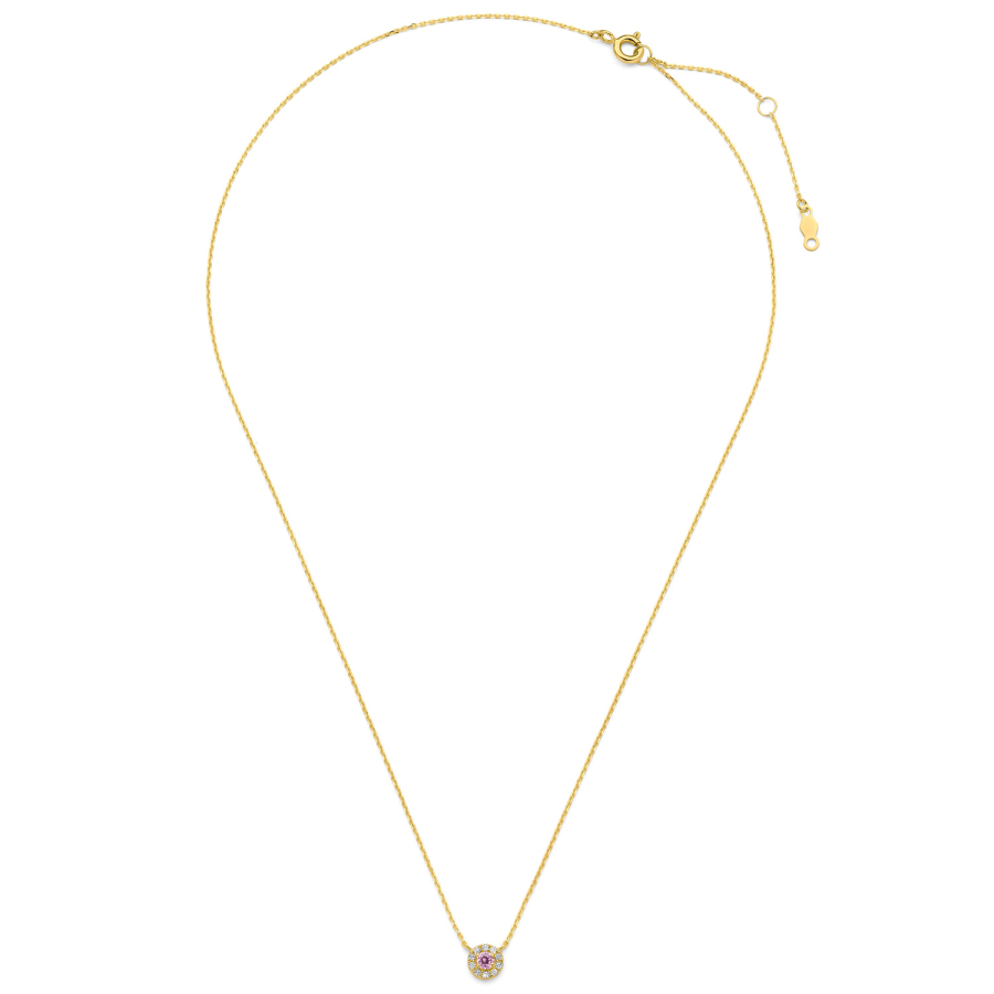 Collier 43/41/38 cm mit Zirkonia weiß/rosa Gold 585/000