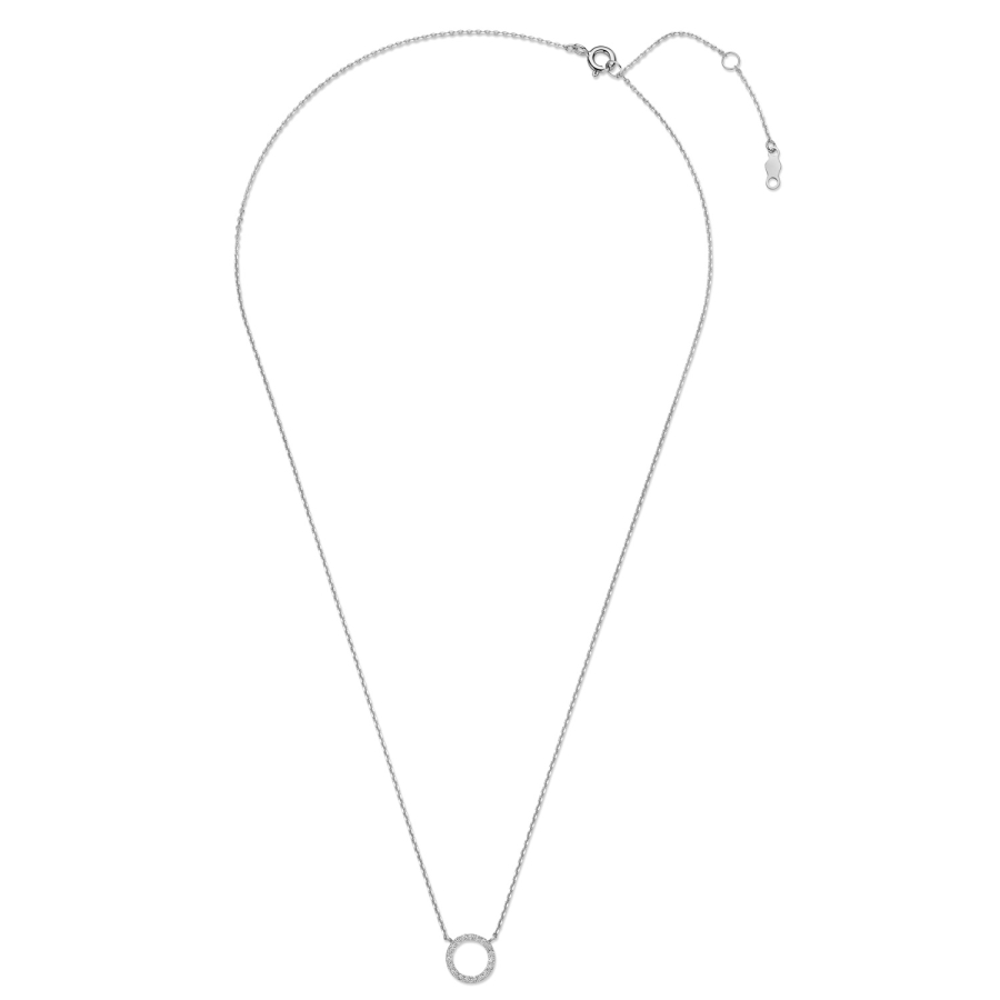 Collier 43/41/38 cm Circle mit Zirkonia Weiß-Gold 585/000