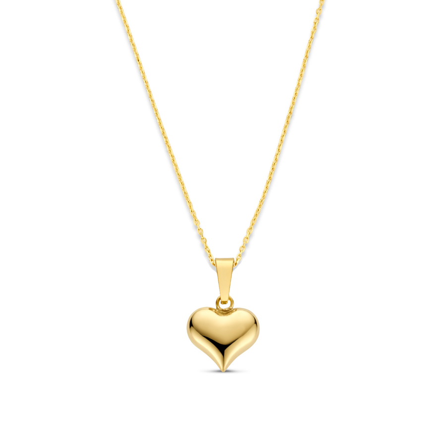 Collier 43/41/38 cm mit Herzanhänger Gold 585/000