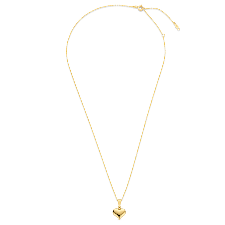 Collier 43/41/38 cm mit Herzanhänger Gold 585/000