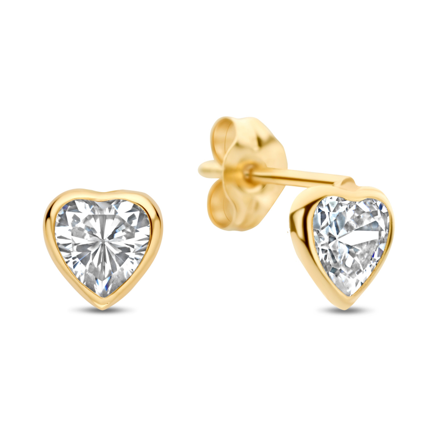Ohrstecker Herz 4,6mm mit Zirkonia Gold 585/000